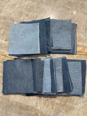 Lot of 5" Inch Quilt Squares 73 count Repurposed Denim
